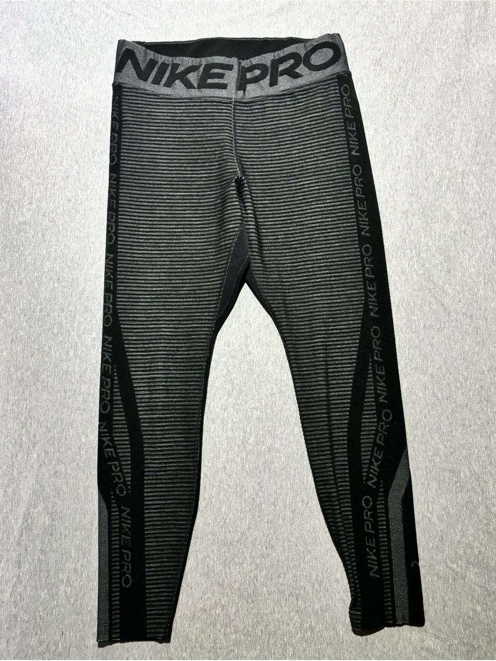 Nike Pro Women’s Gray and Black Hyperwarm Compression Tights